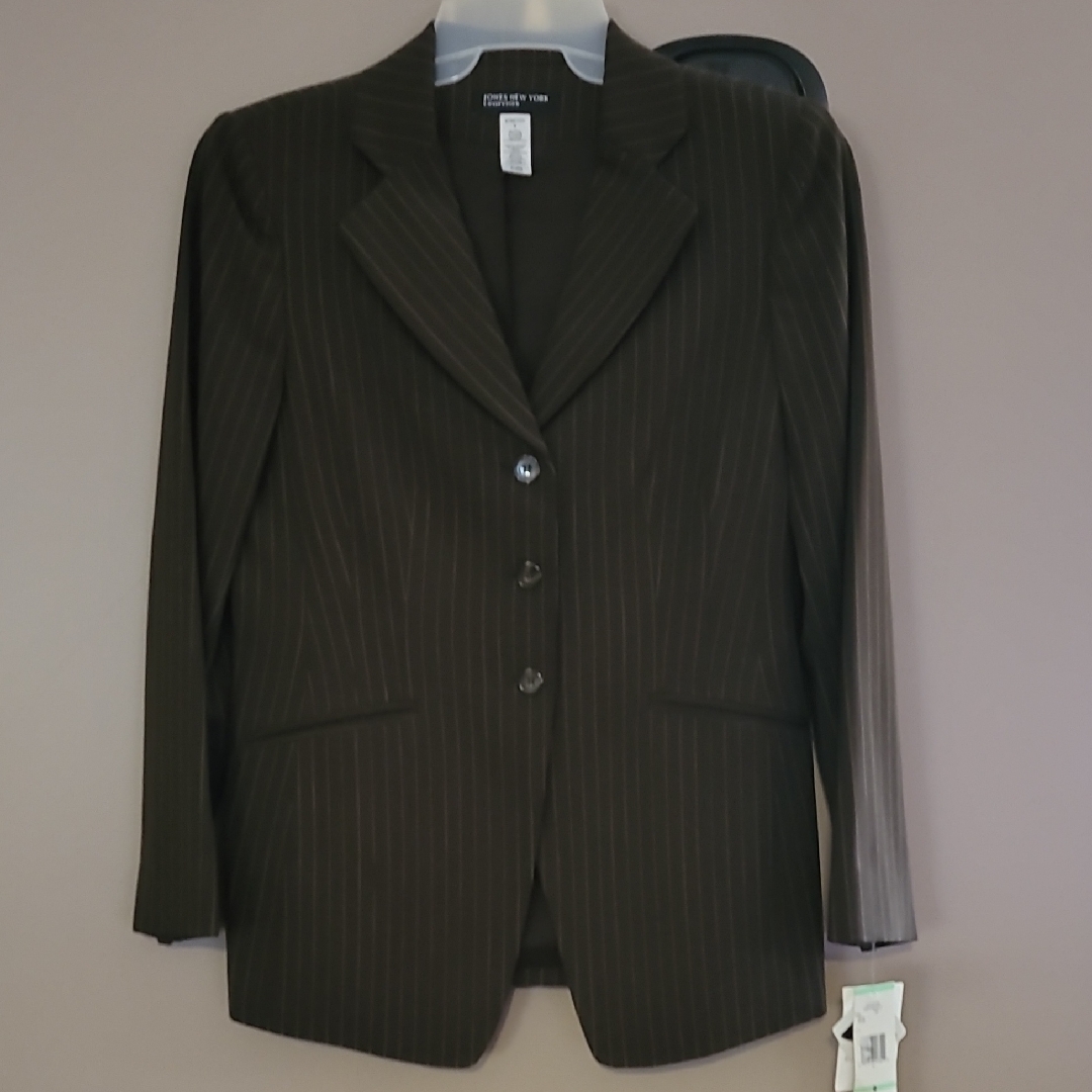 Jones New York Brown Blazer Structured Tailored